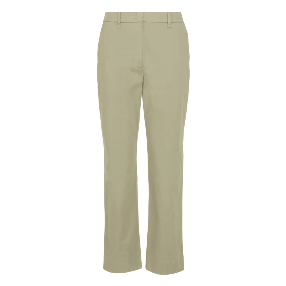 Bomboogie Women's Beige Cotton Satin Trousers With Chino Pocket - Straight Trousers - Xs - Trousers