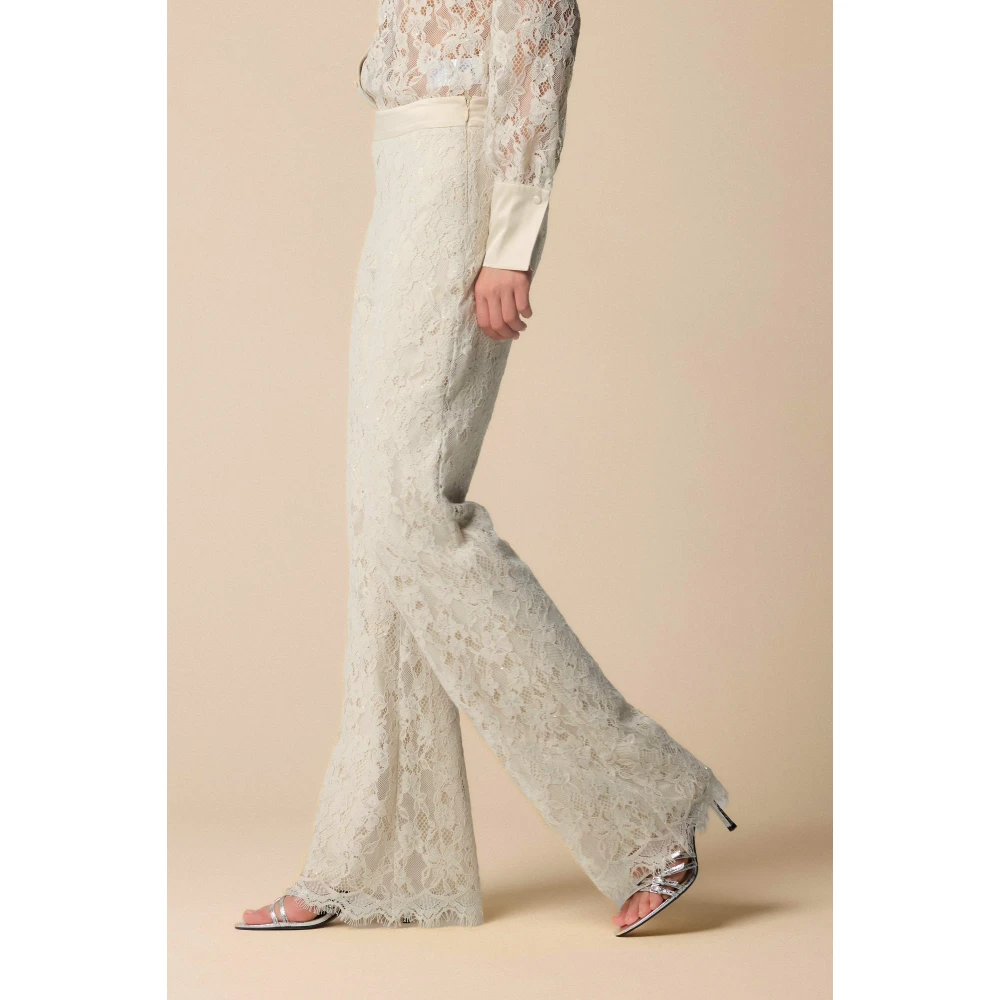 Kocca Kanten Rits Rechte Pijp Broek White Dames