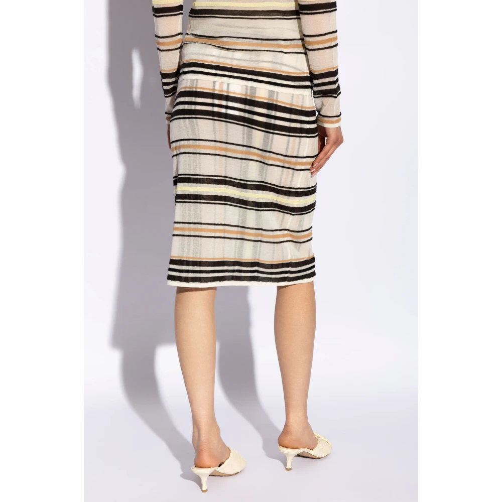 Bottega Veneta Gestreept patroon rok Beige Dames