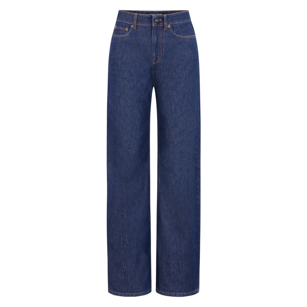 Drykorn Women's Blue Straight Fit Jeans, W28 L32, Wide Leg Jeans