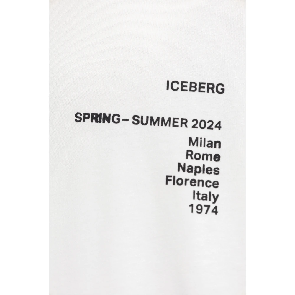 Iceberg T-shirt met logo Beige Heren