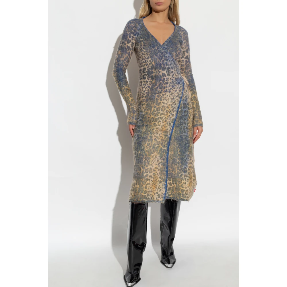 Diesel Jurk met strikken M-Sofocle Multicolor Dames