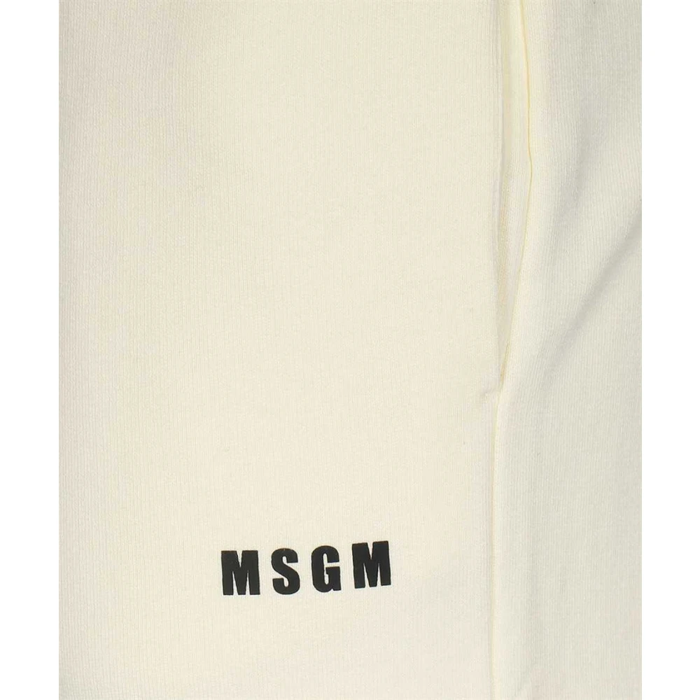 Msgm Katoenen Logo Sweatpants Beige Dames