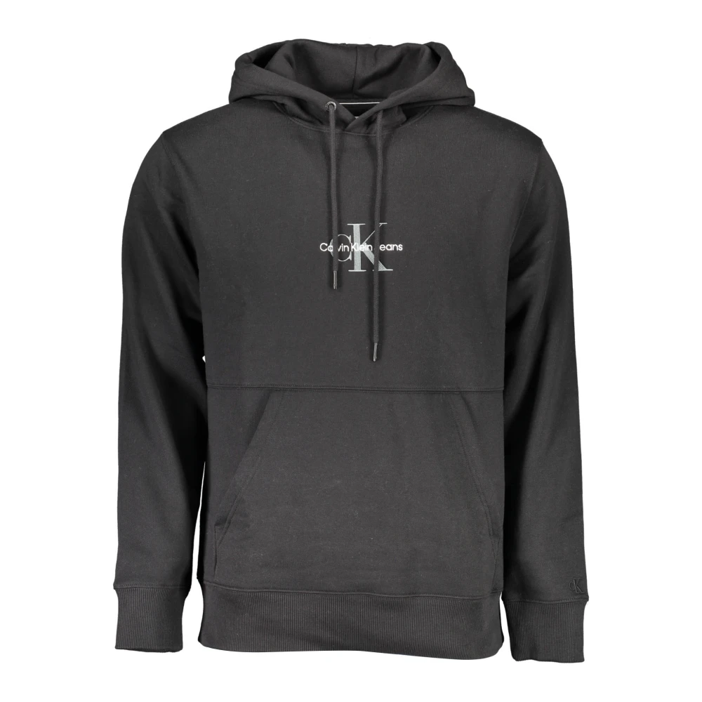 Calvin Klein Men's Black Hoodies, 2XL, Hoodie With Embroidery And Logo