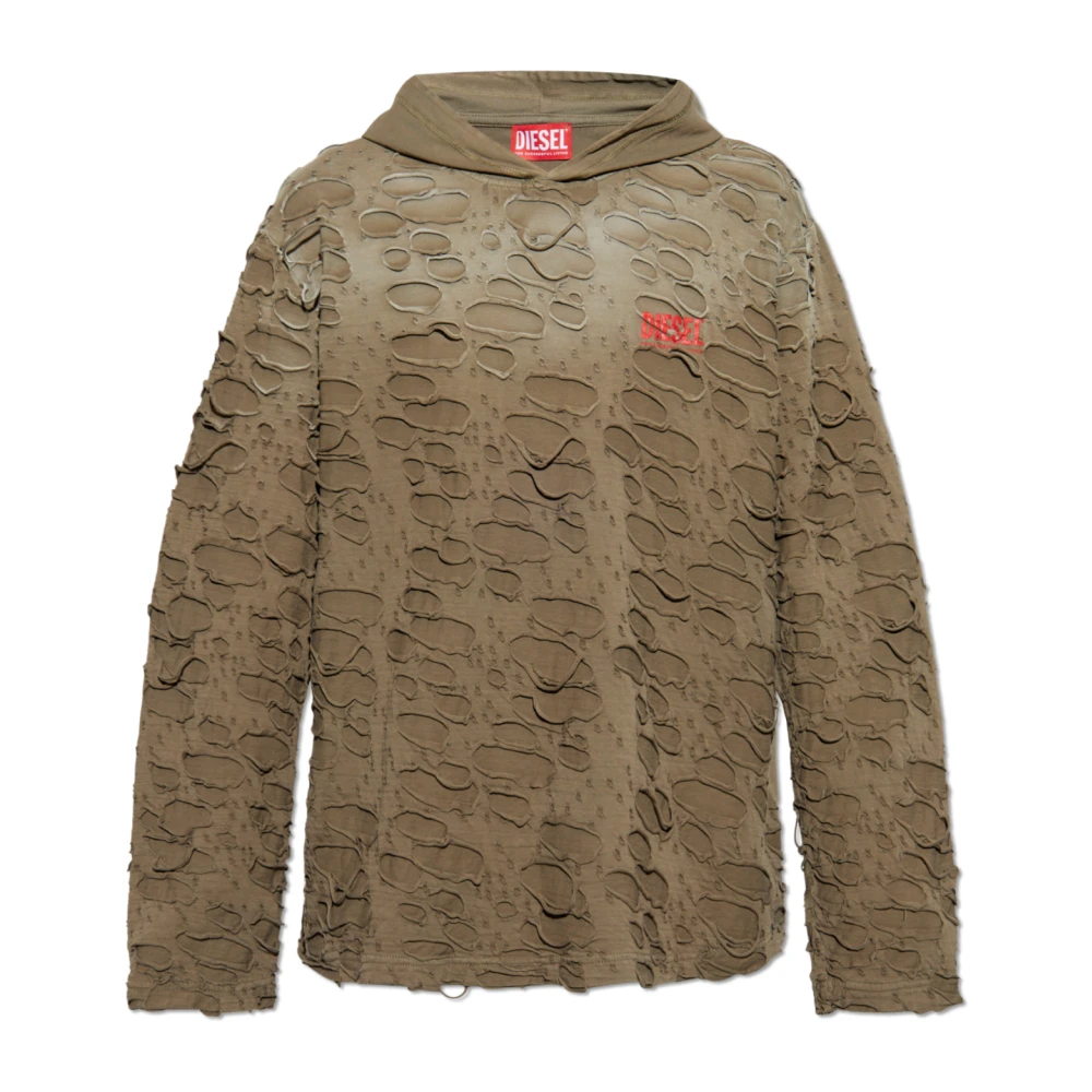 Diesel Sweatshirt T-Crane-Ls-Hood Green Heren
