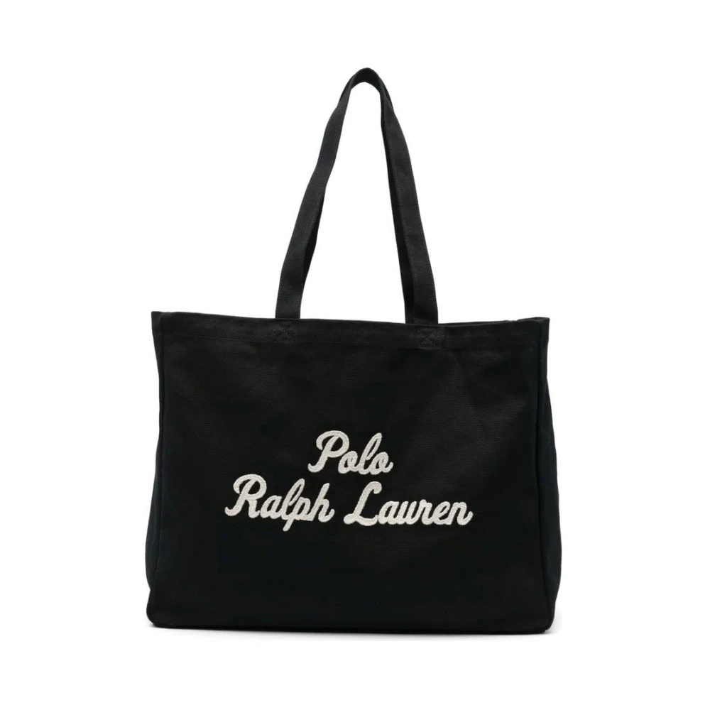 Polo Ralph Lauren Men's Black Embroidered Canvas Tote