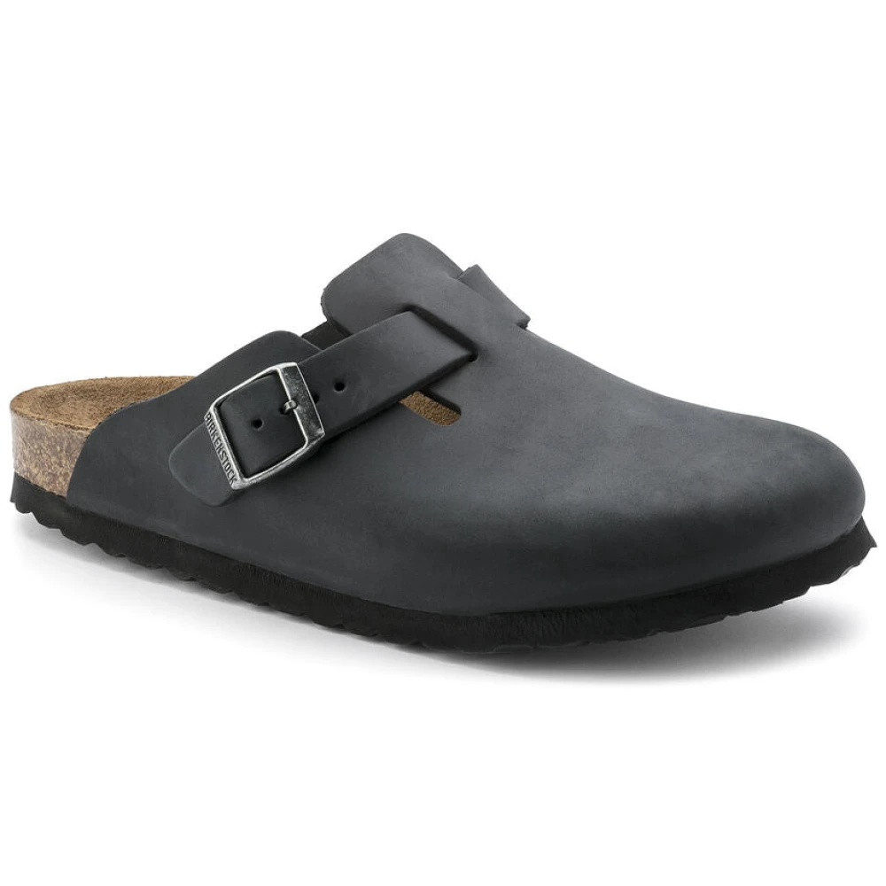Birkenstock Beige Vintage Wood Black Boston Sandals - Male - Mules - 9 Uk - Shoes