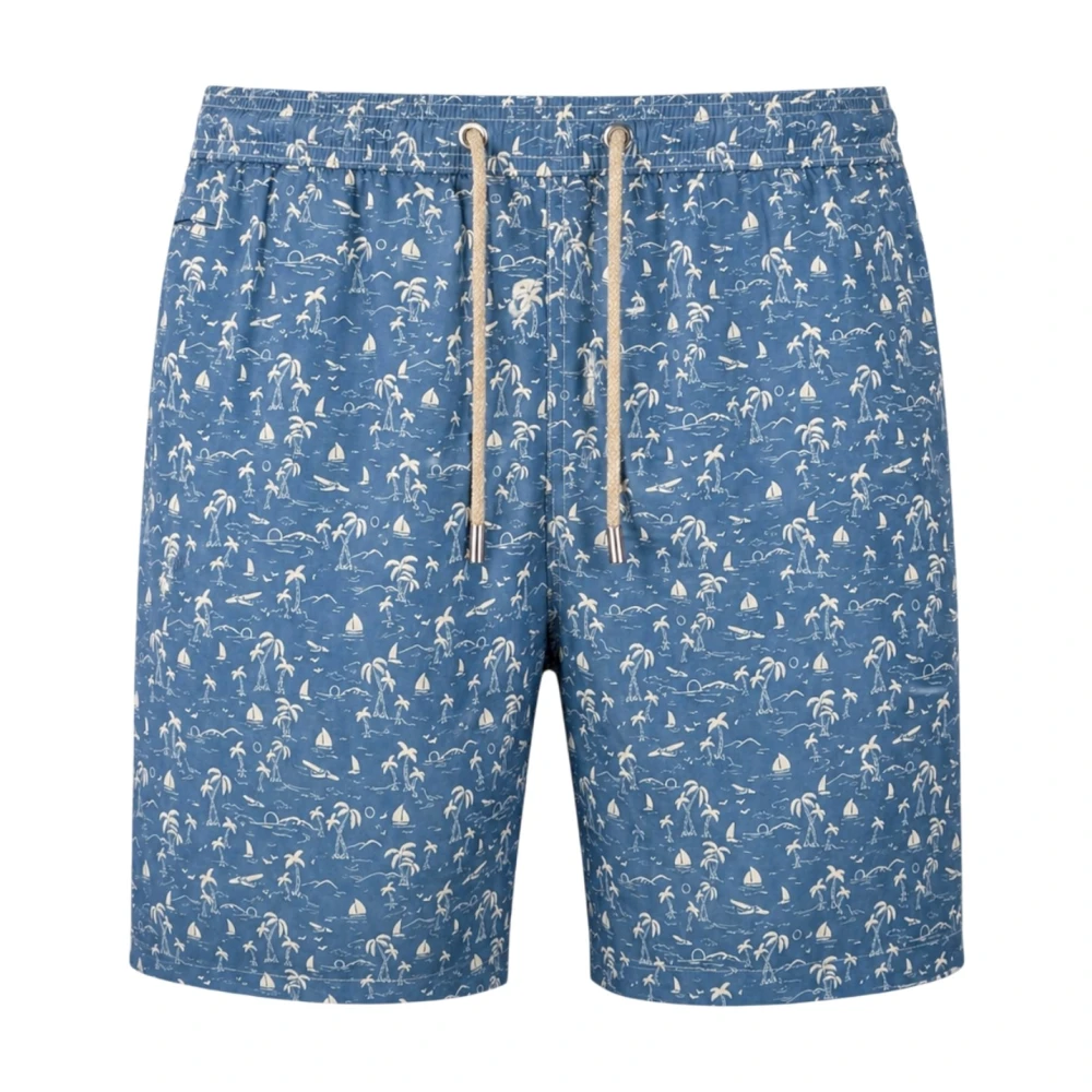 Mc2 Saint Barth Men's Blue Drawstring Swim Shorts - Beachwear - L - Swimwear