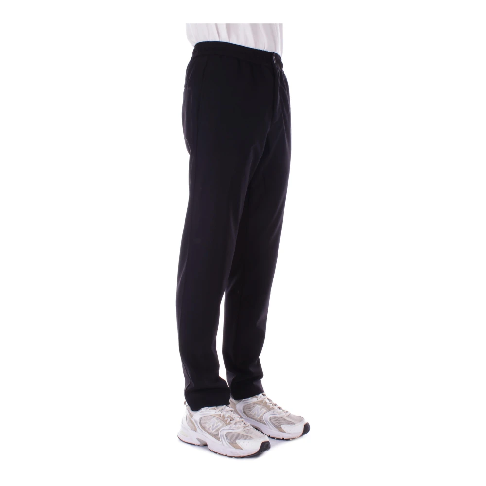 Suns Zwarte broek met zakken en rits Black Heren