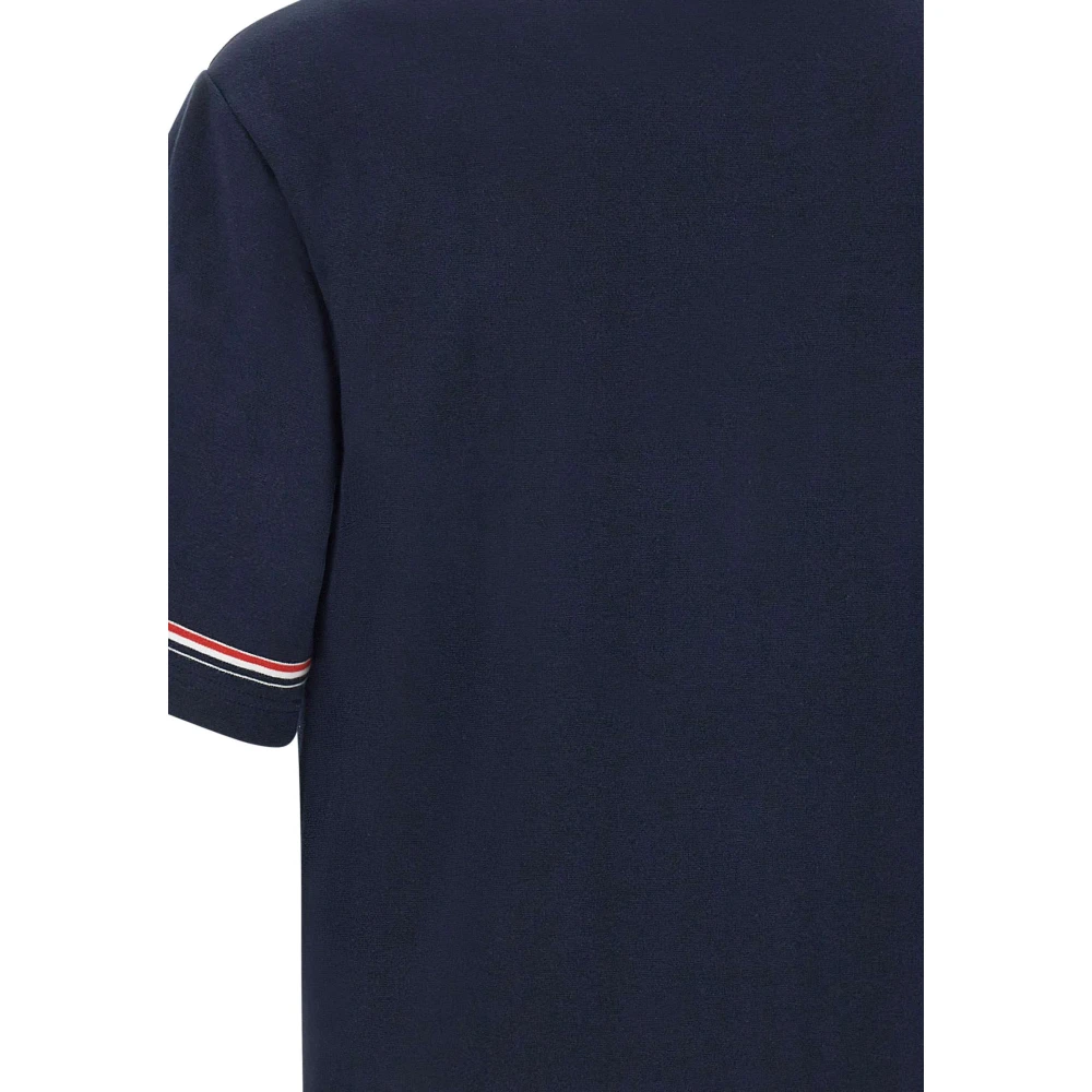 Thom Browne Iconisch Interlock Katoenen T-shirt Navy Blauw Blue Heren