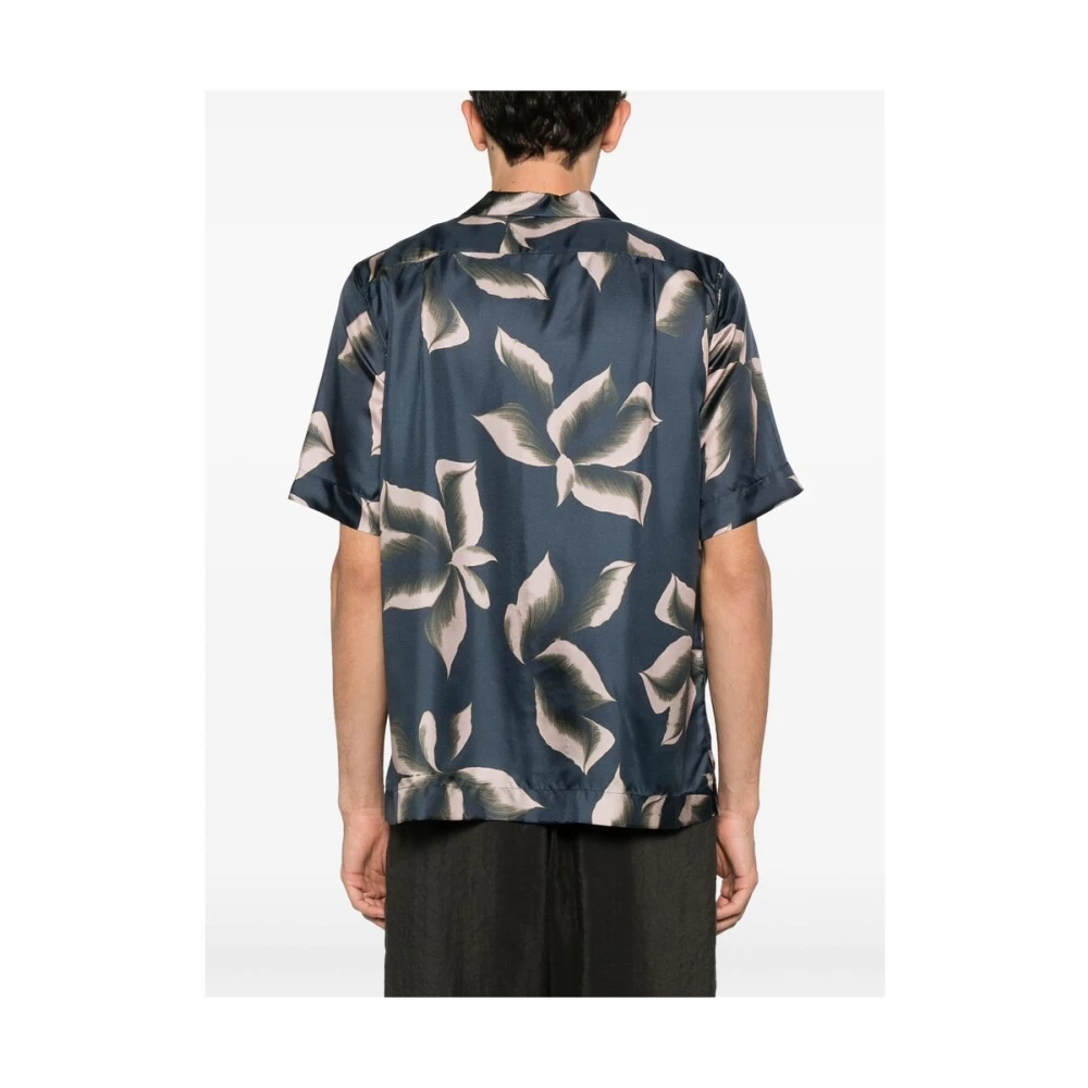 Dries Van Noten Navy Blauw Overhemd met Zak Blue Heren