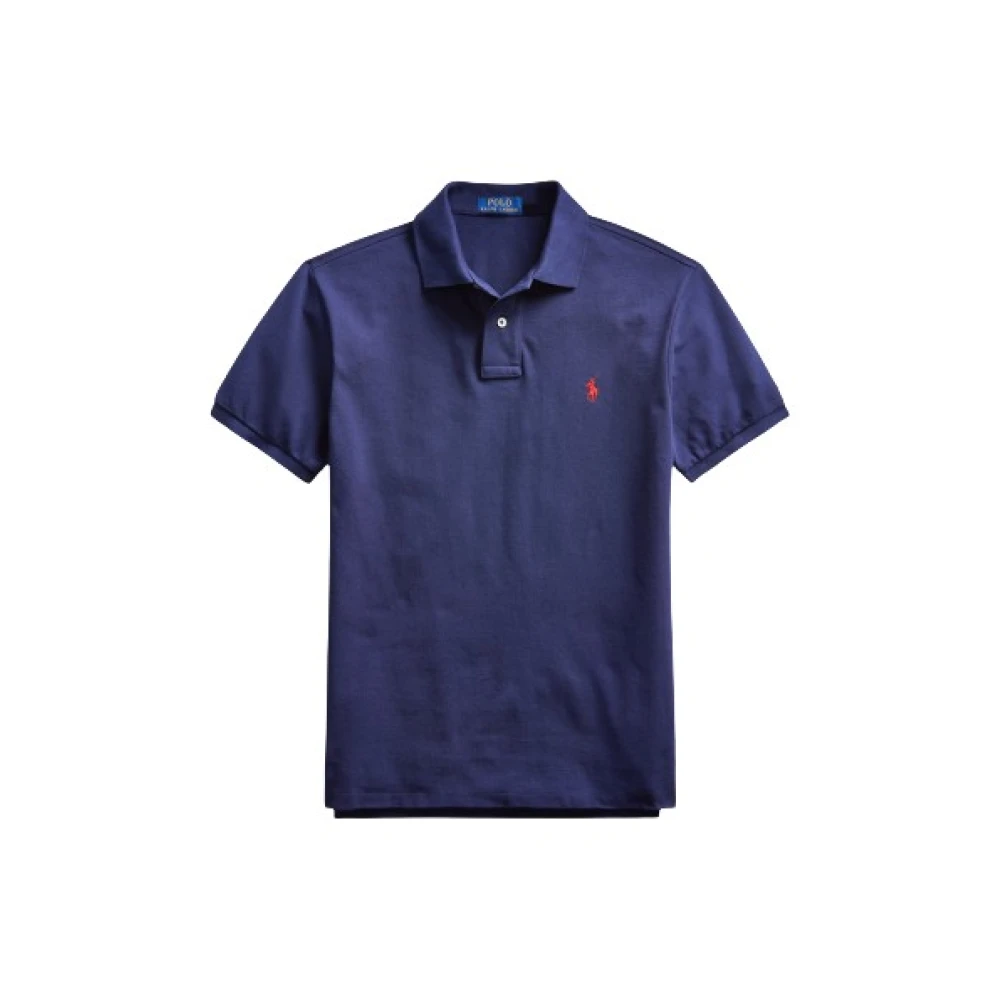 Polo Ralph Lauren Figursydd Bomull Piqué Polo Skjorta Blue, Herr