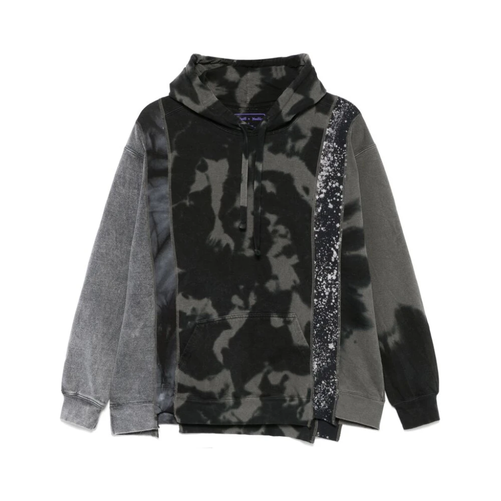 Needles Abstract Patchwork Hoodie Sweater Gray Heren