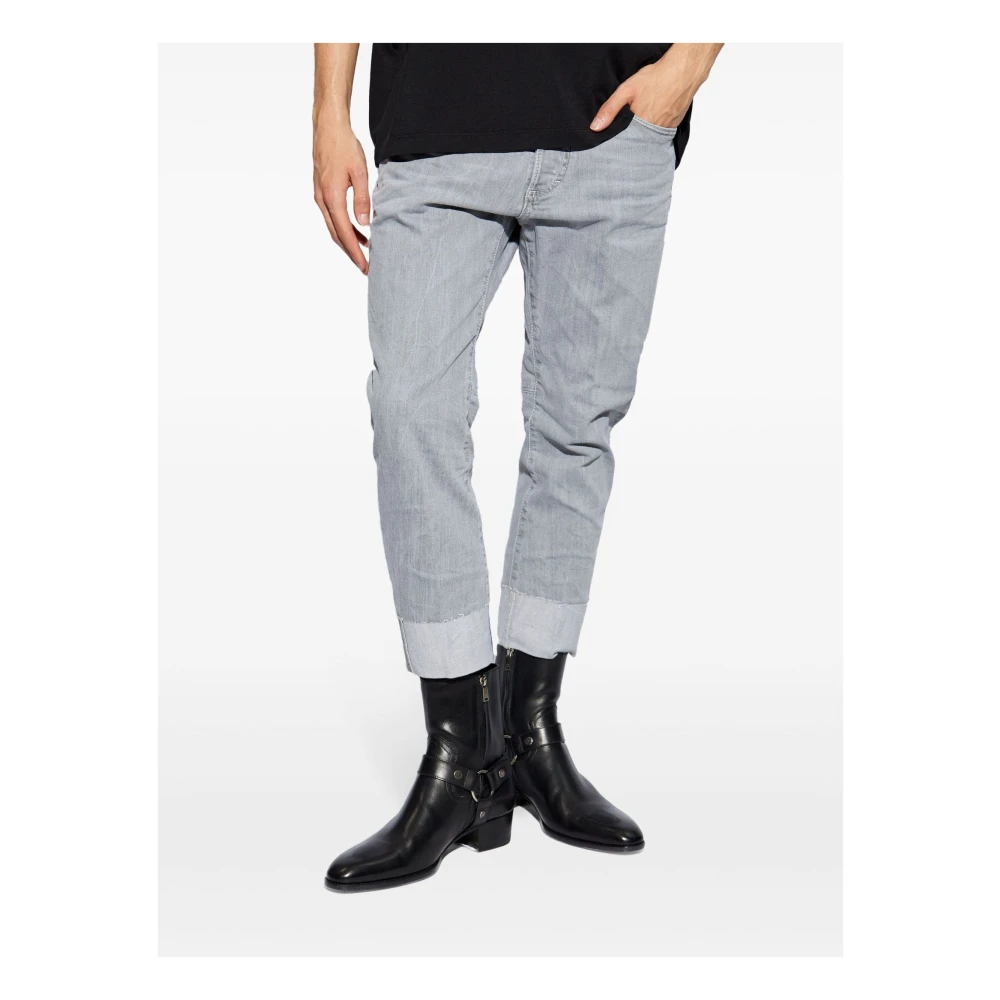 Dsquared2 Lichtgrijze Biker Crop Jeans Gray Heren