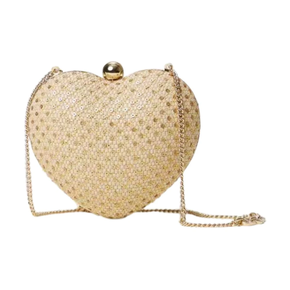 Twinset Hart Riet Clutch Tas met Ketting Yellow Dames
