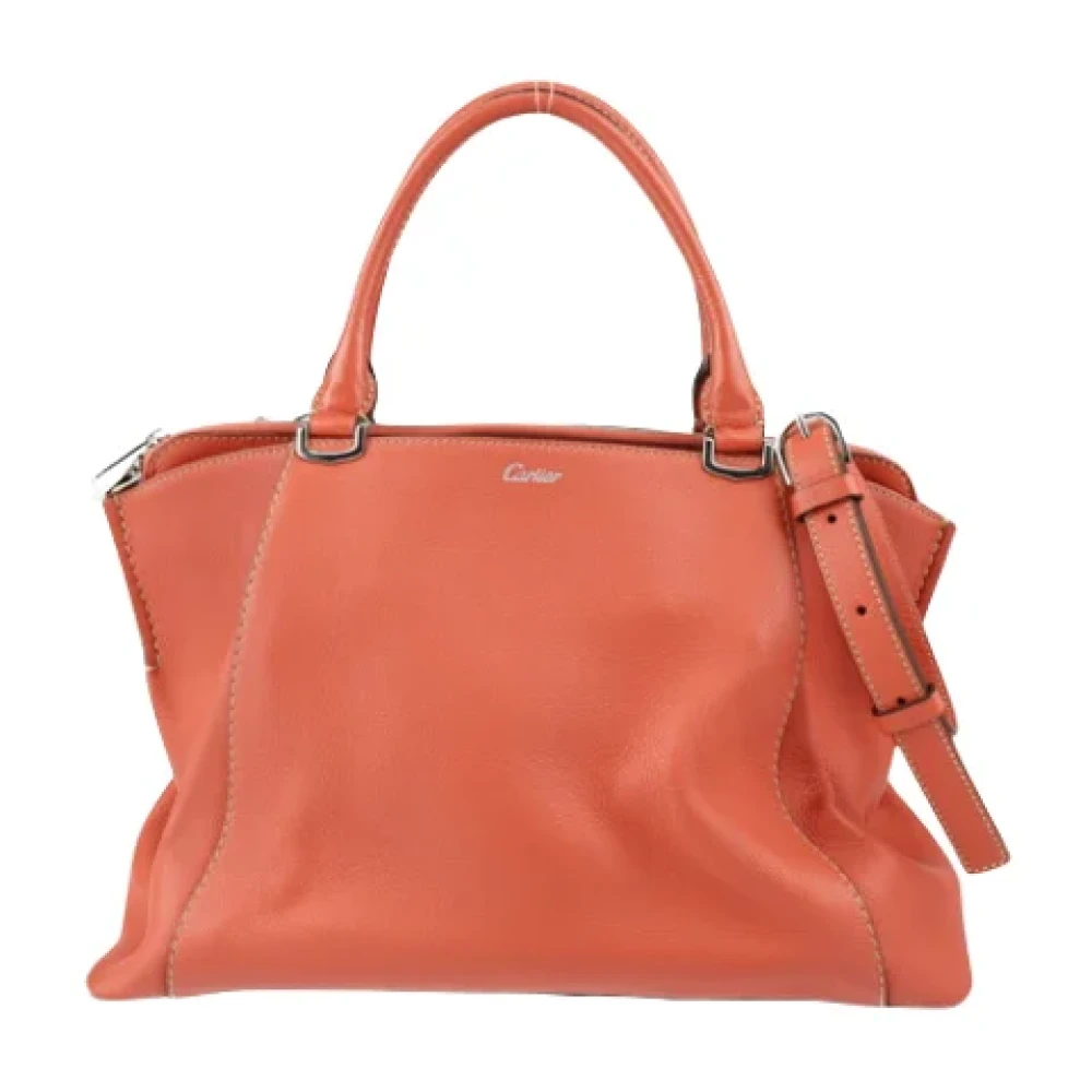 Cartier Vintage Pre-owned Leather handbags Orange Dames