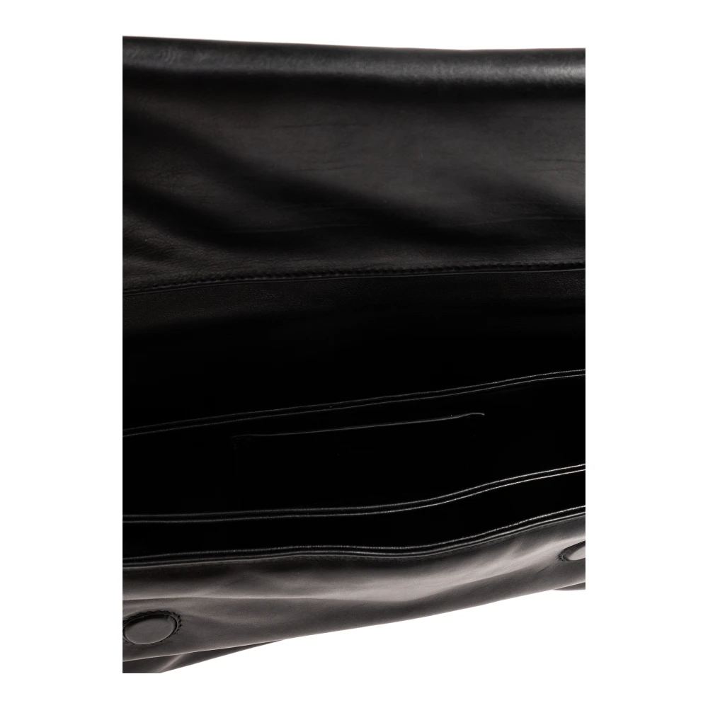 Jil Sander Zwarte Origami Schoudertas Magnetische Sluitingen Black Dames