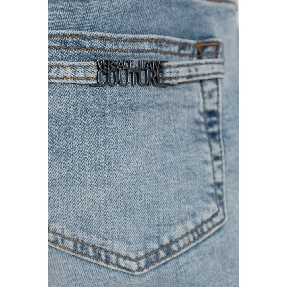 Versace Jeans Couture Jeans met glinsterende applicaties Blue Dames