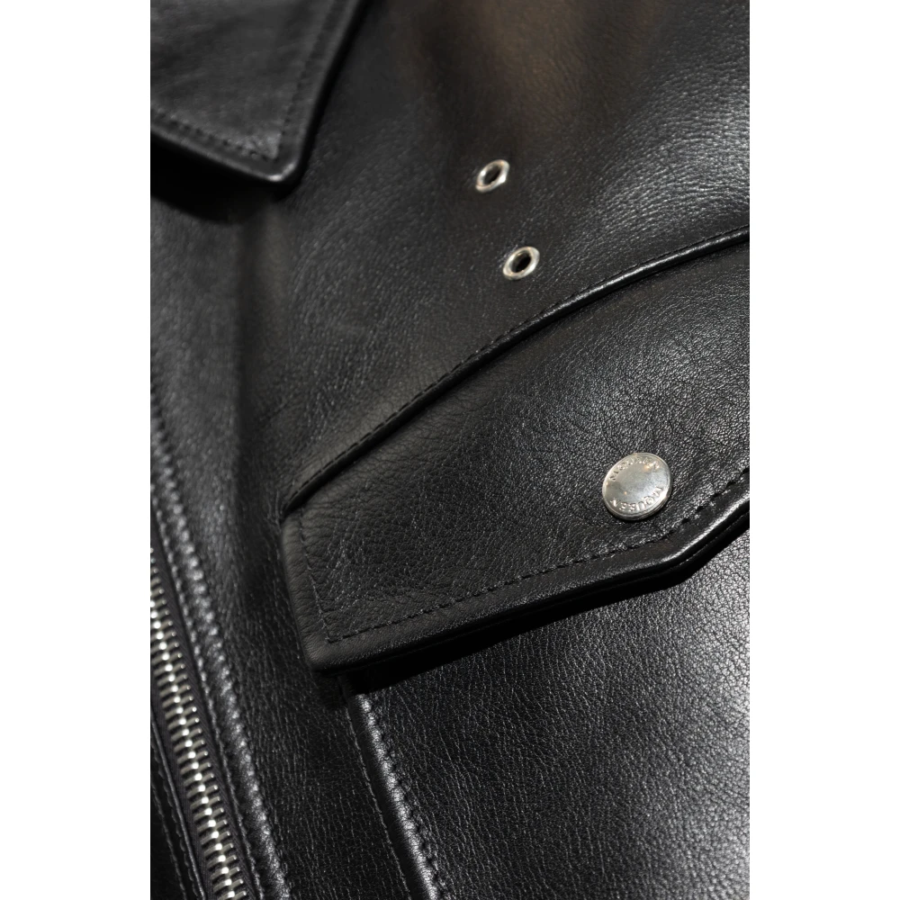 alexander mcqueen Leren jas Black Heren
