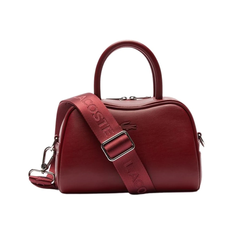 Lacoste Praktische leren tas met rits Red Dames
