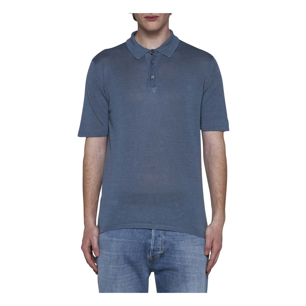 Roberto Collina Denim T-shirts en Polos Blue Heren