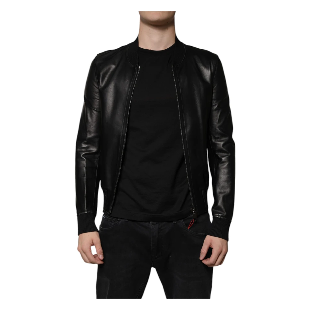 Dolce & Gabbana Men's Black Lambskin Biker Jacket