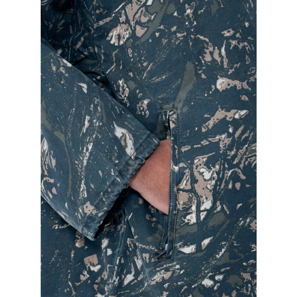 Diesel Camo hoodie met zijzakken Gray Heren