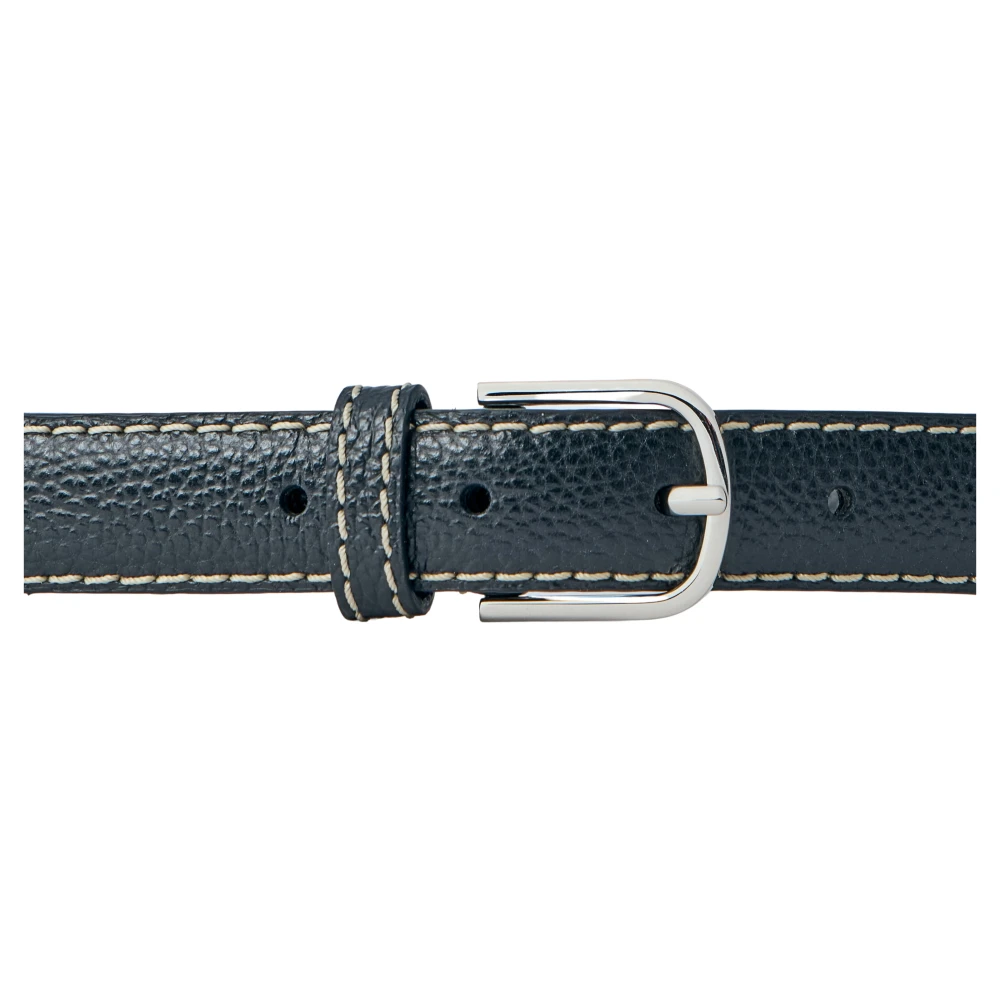 Totême Black Slim Leather Belt - Female - Belts - 90 Cm - Accessories