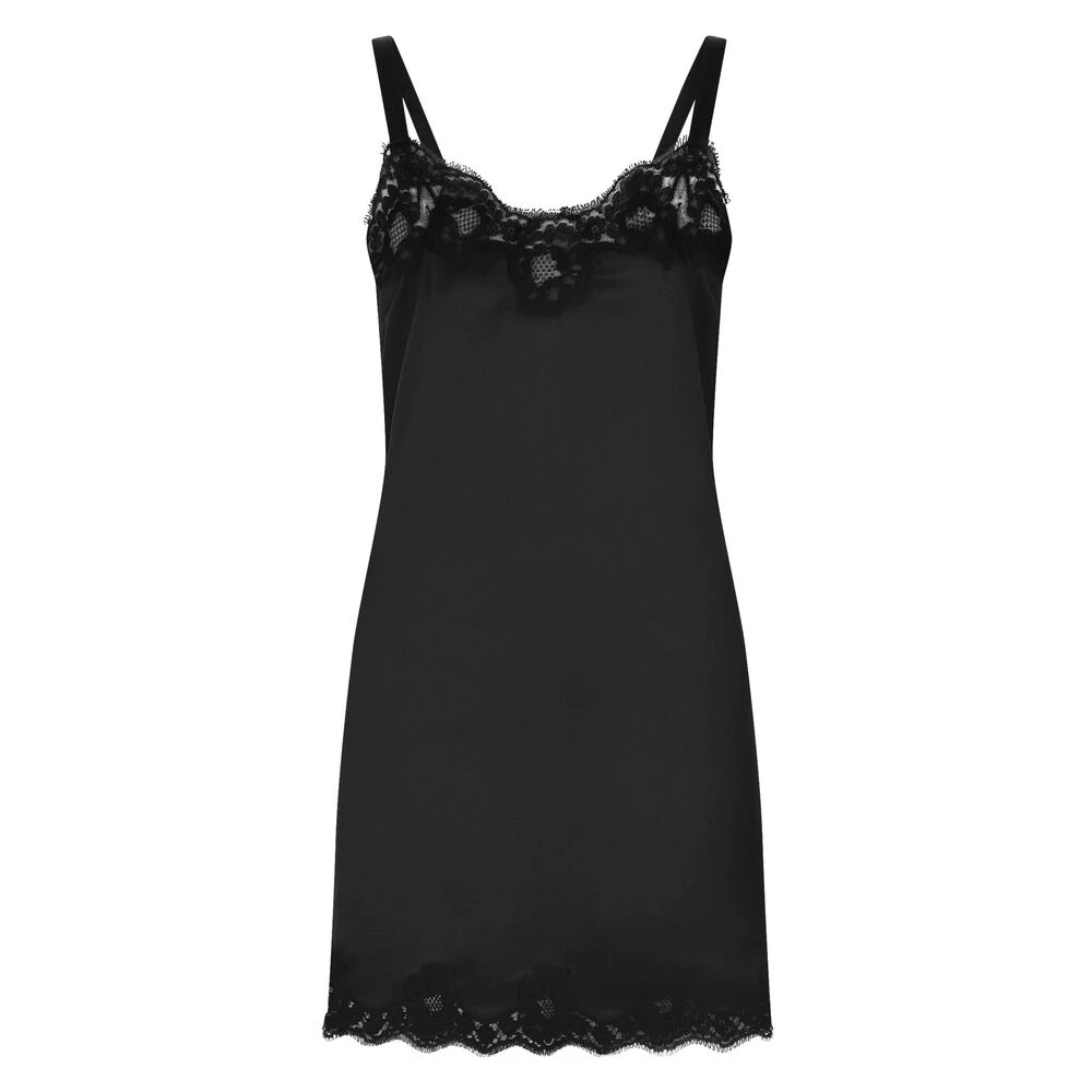 Dolce & Gabbana Zwart Kant Zijden Mouwloos Ondergoed Black Dames