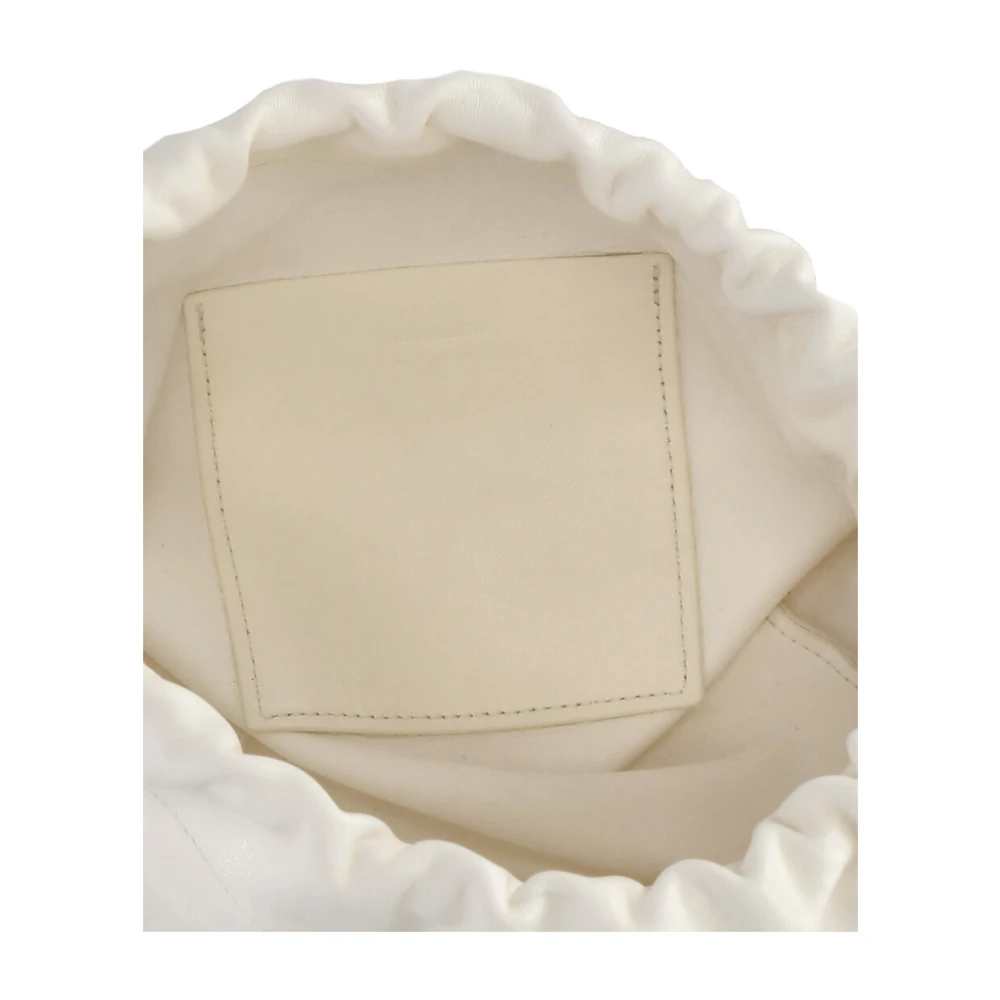Jil Sander Leren schoudertas voor vrouw White Dames