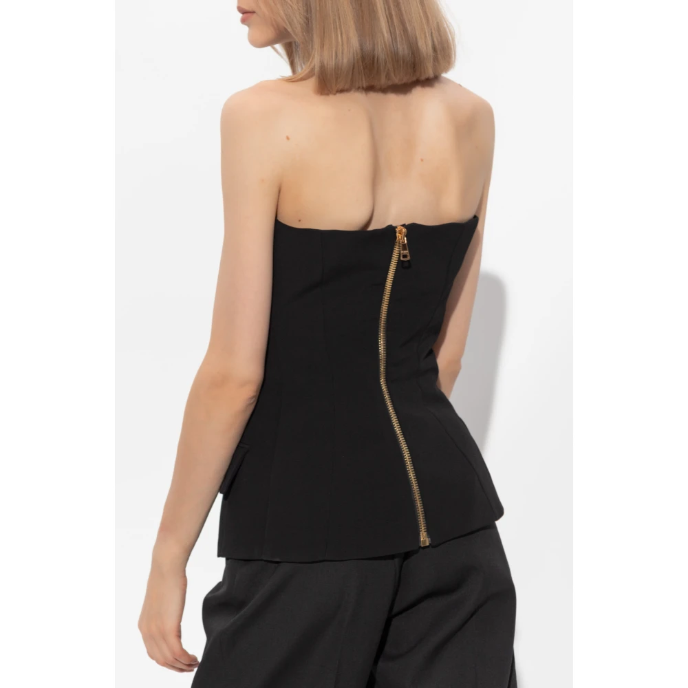 Balmain Vest met decoratieve knopen Black Dames