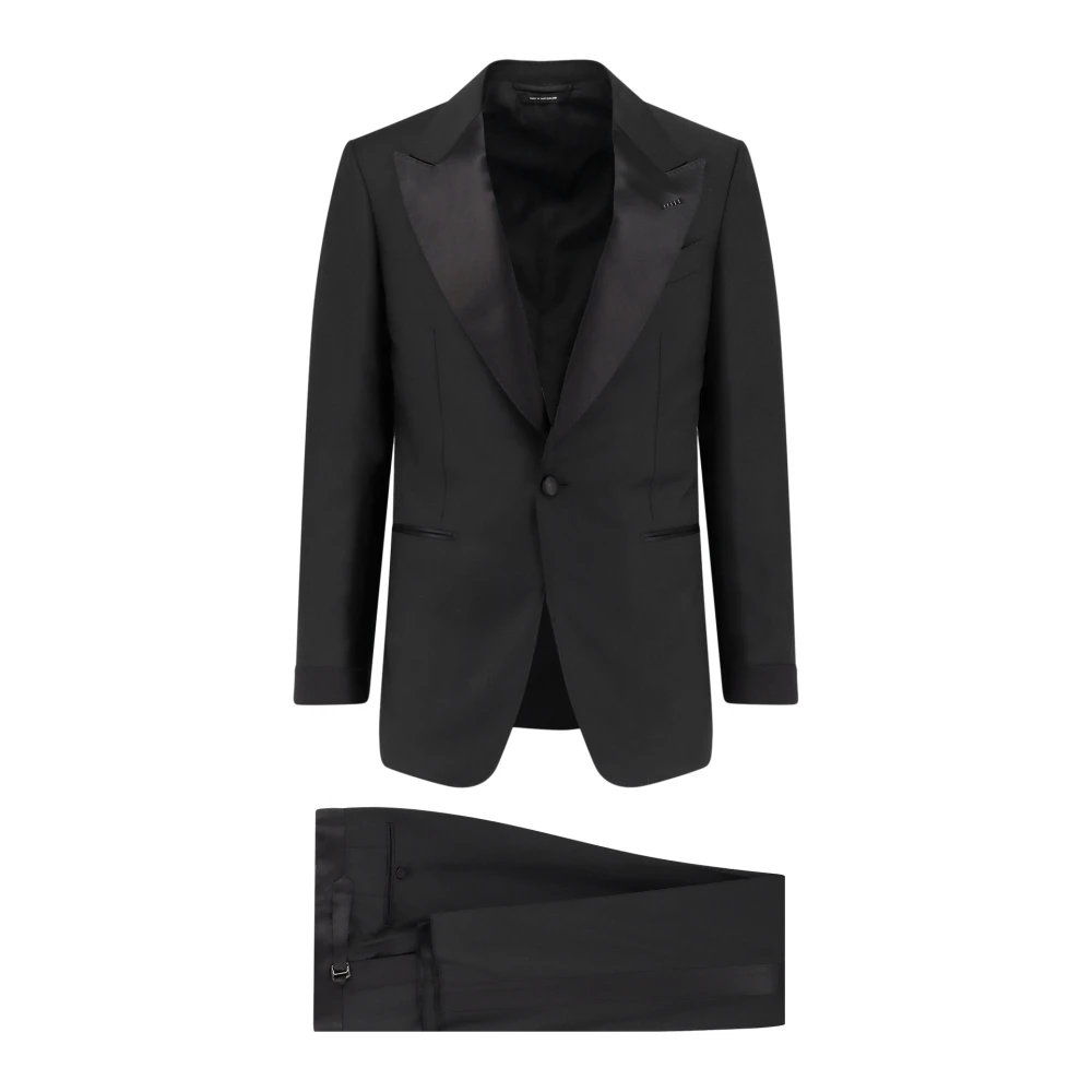 Tom Ford Black Single Breasted Suits, Male, L, Single-Breasted Suit