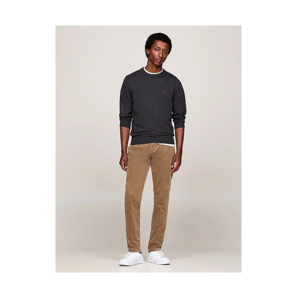 Tommy Hilfiger Grijze Gebreide Trui Regular Fit Gray Heren