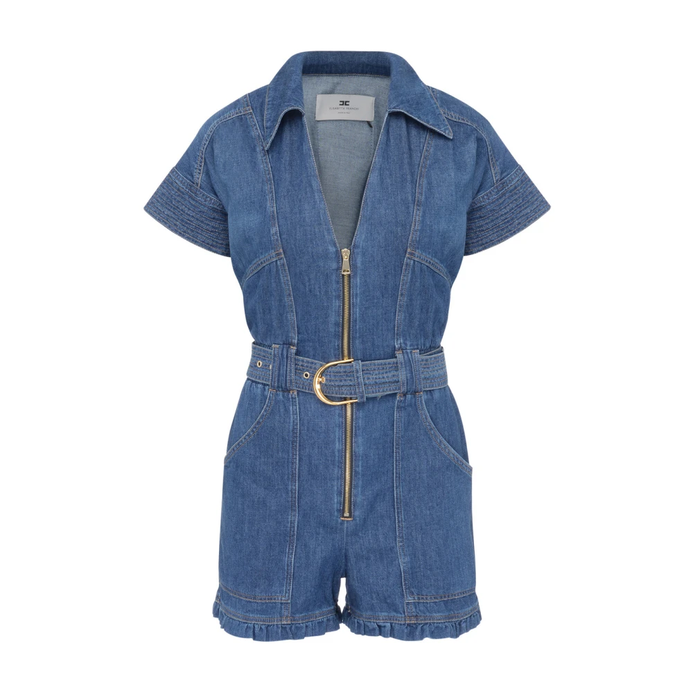 Elisabetta Franchi Denim jumpsuit Tj36I51E2-104 Blue Dames