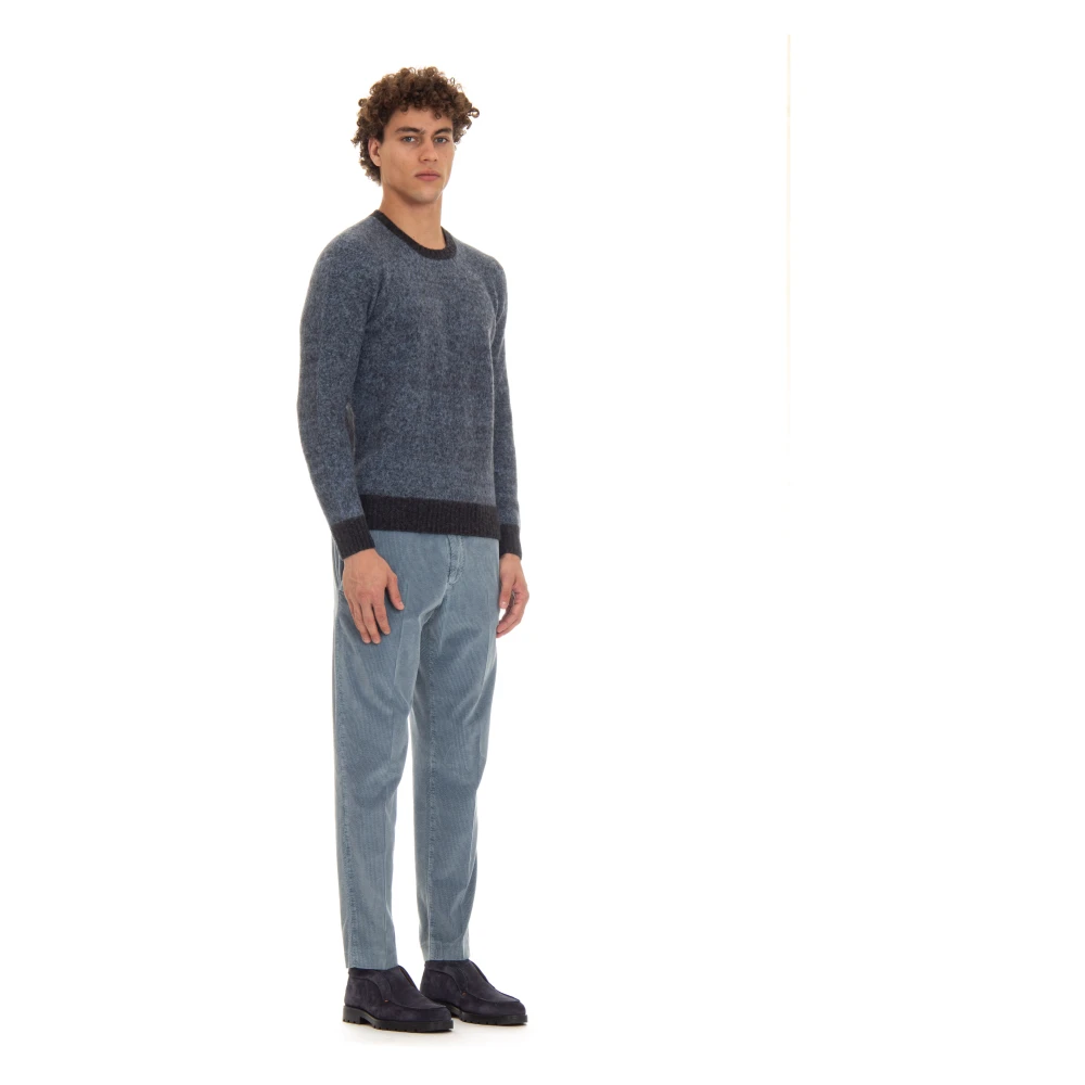 Drumohr Zachte Crew Neck Sweater Blue Heren