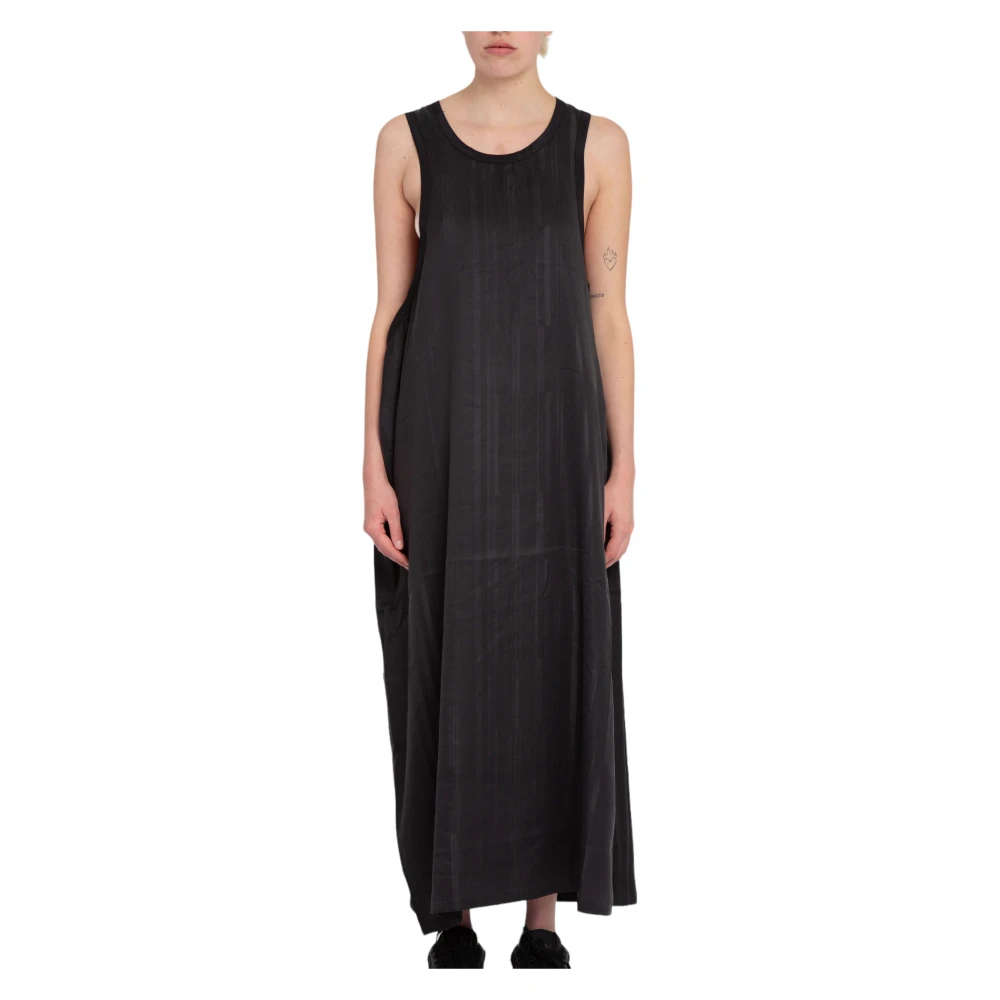 Y-3 Zwarte 3-Stripes Jurk Black Dames