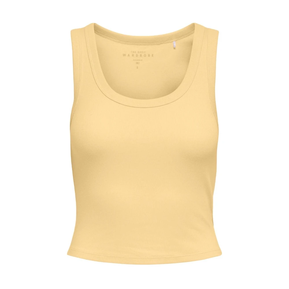 Only Women's Yellow Sleeveless Tops, M, Sleeveless Round Neck Tank Top