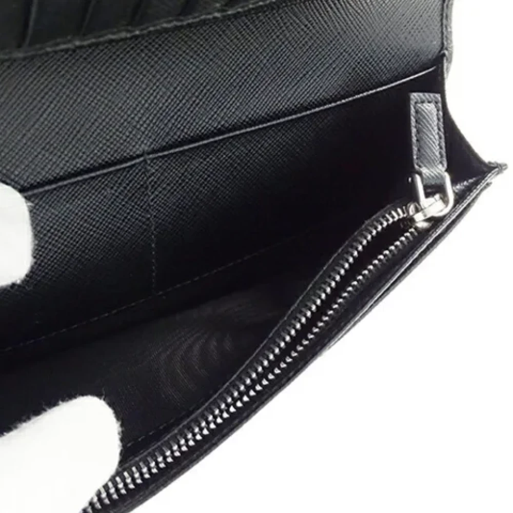 Prada Vintage Pre-owned Leather wallets Black Dames