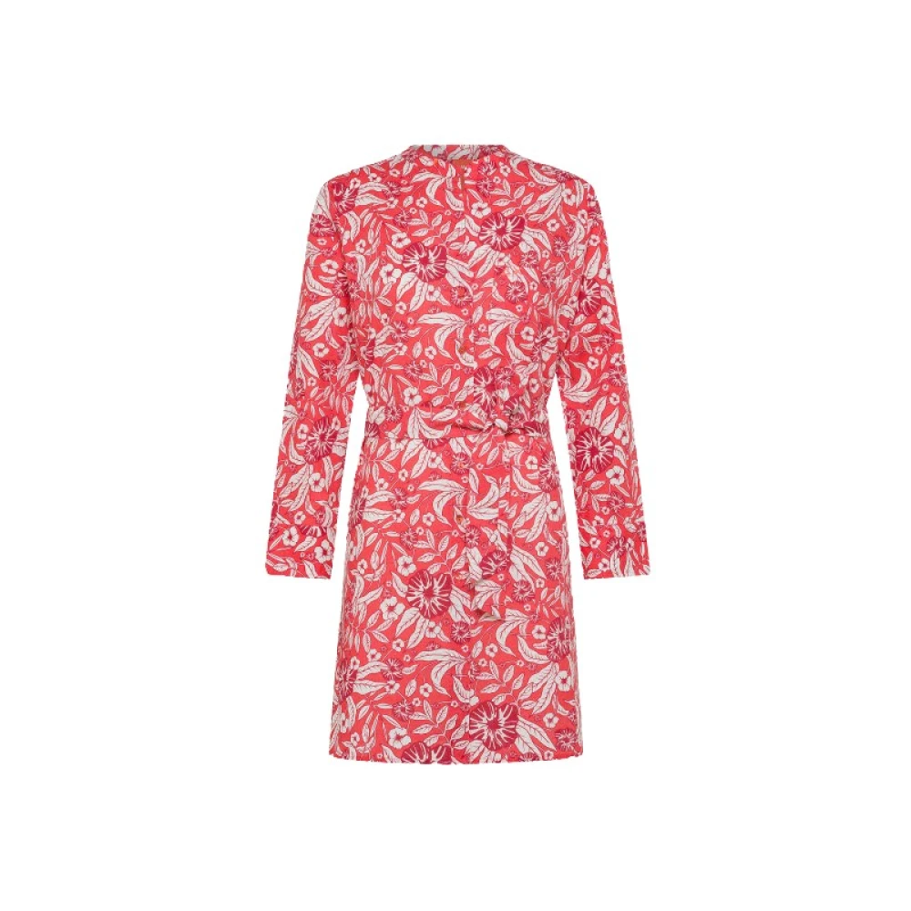 Sun68 Koreaanse Print Lange Mouw Shirt Pink Dames