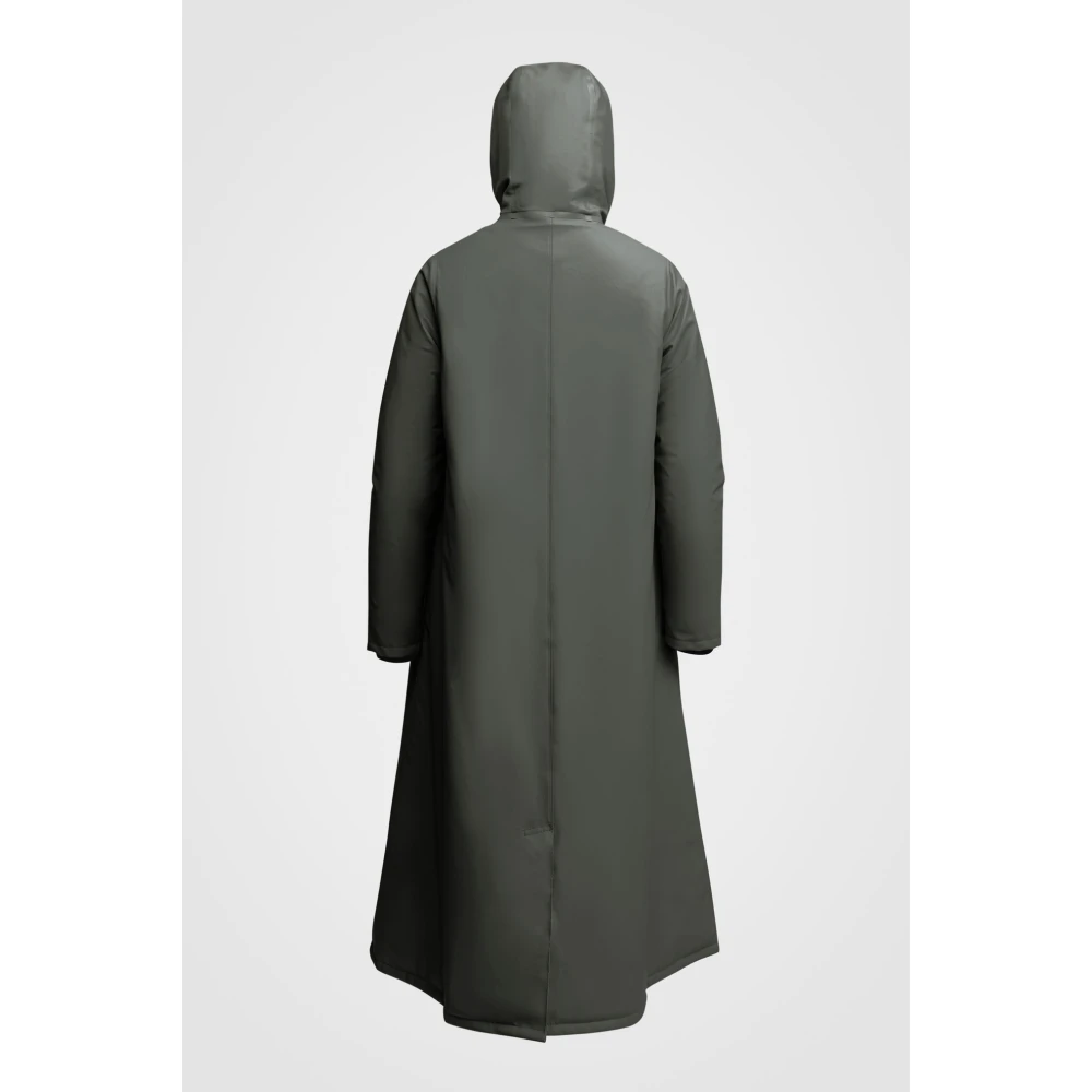 Stutterheim Warme Knielange A-Lijn Regenjas Green Dames