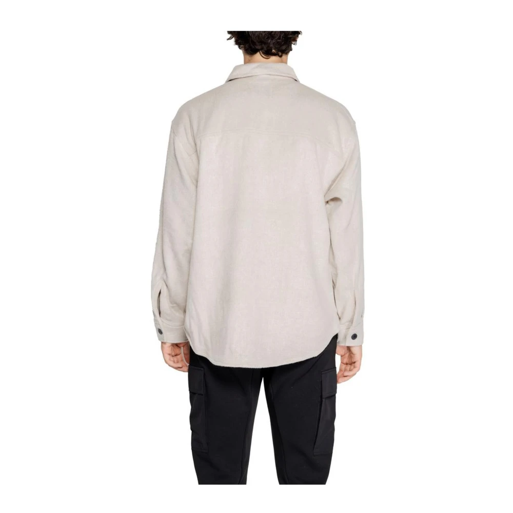 jack & jones Beige Wollen Blend Jas Herfst Winter Collectie Beige Heren