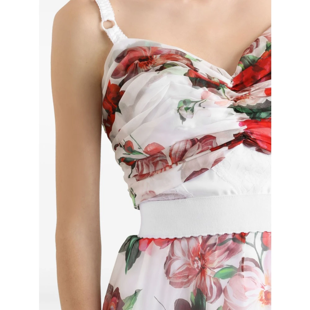 Dolce & Gabbana Witte Sweetheart Neck Top Multicolor Dames
