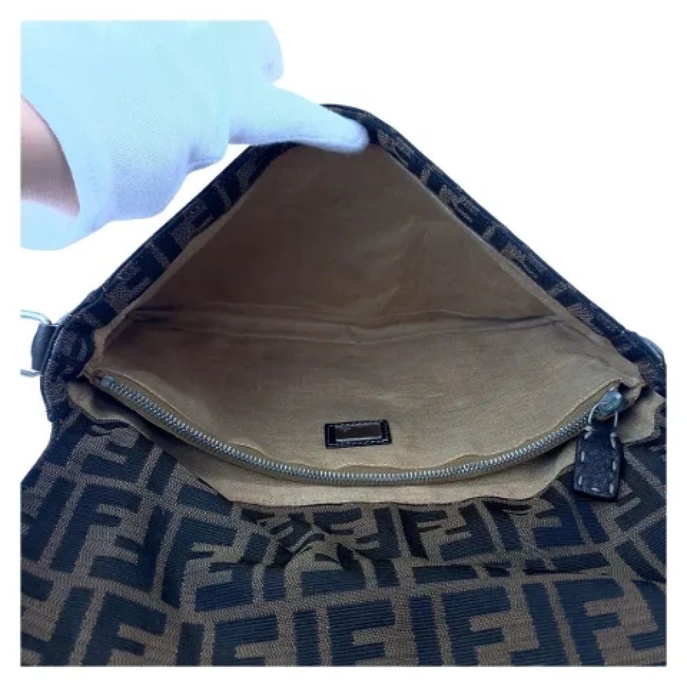 Fendi Vintage Pre-owned Canvas shoulder-bags Brown Dames