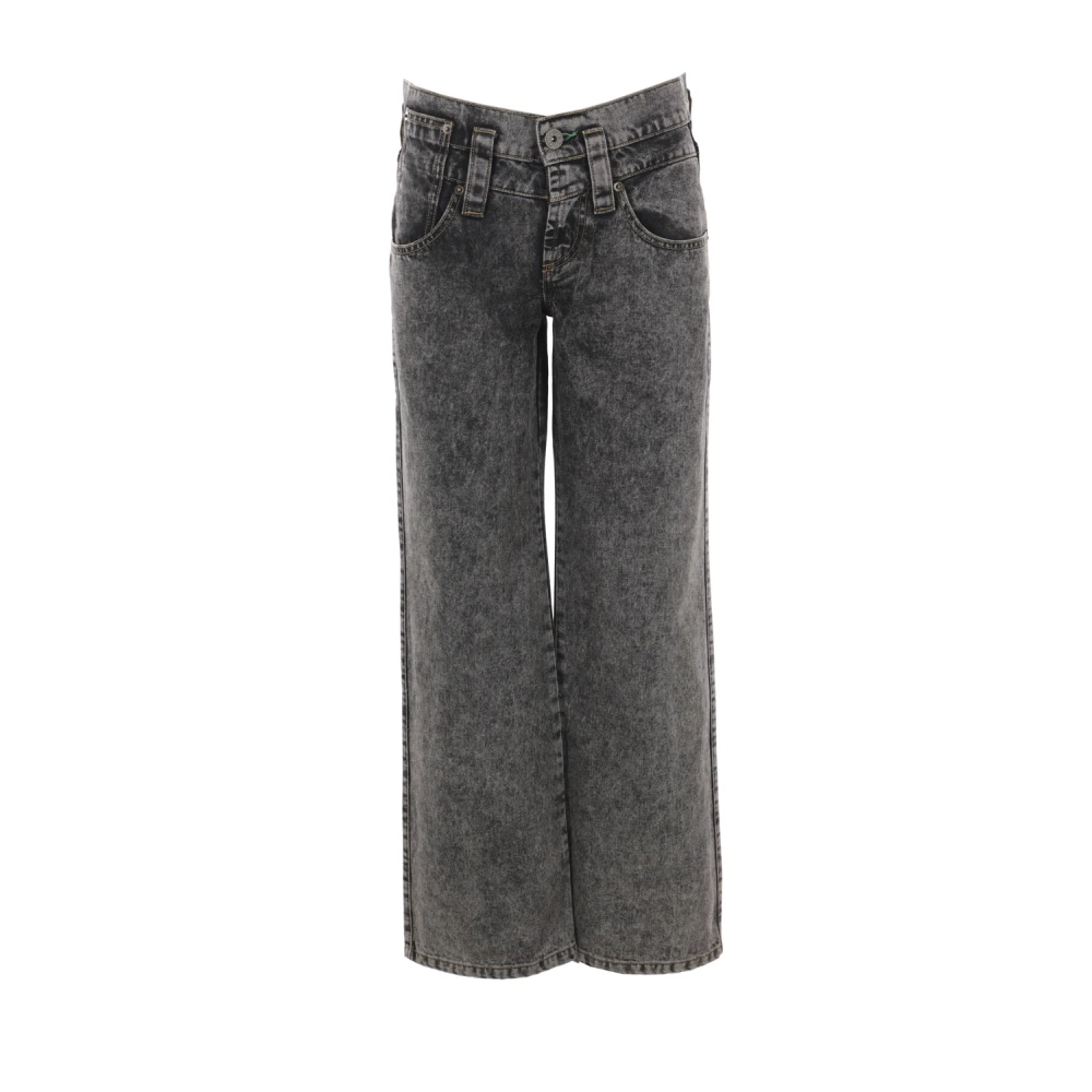 Vaquera Zwarte denim jeans met lage taille Black Dames