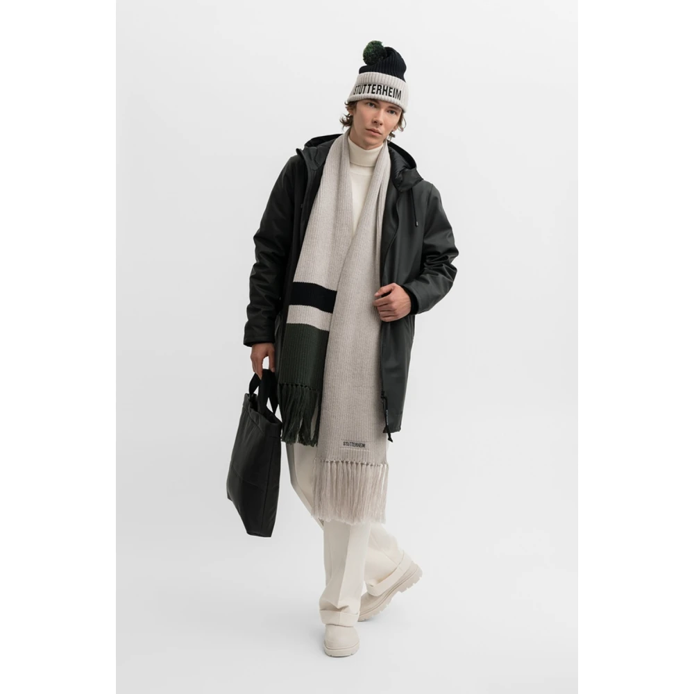 Stutterheim Pompon Ribgebreide Beanie Black Heren