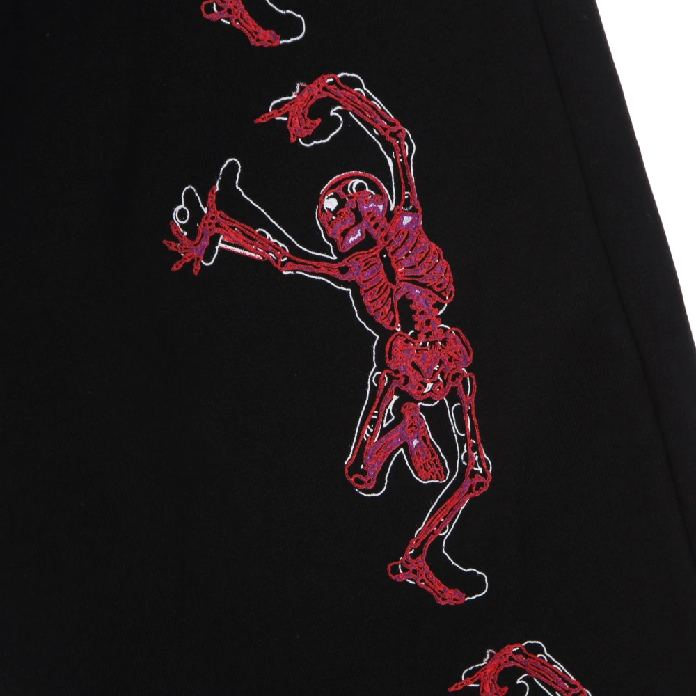 Iuter Zwarte Skeleton Sweatpants Tracksuit Elastische Boord Black Heren