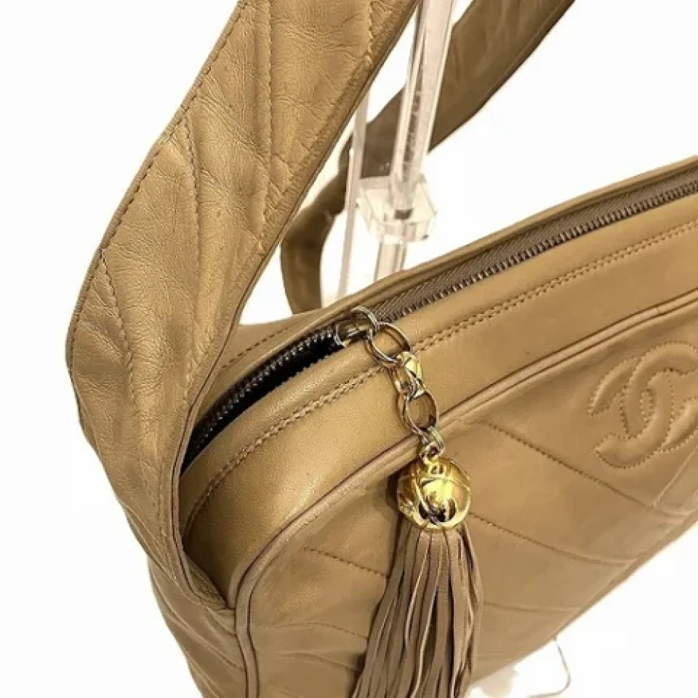 Chanel Vintage Pre-owned Leather chanel-bags Beige Dames