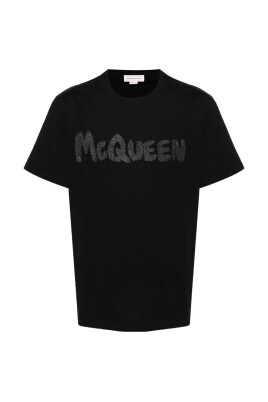 glitter-logo-print-crew-neck-t-shirt