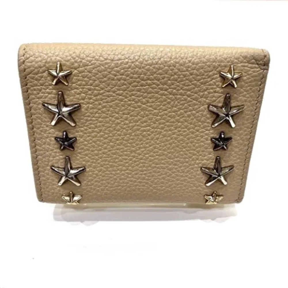 Jimmy Choo Pre-owned Leather wallets Beige Dames