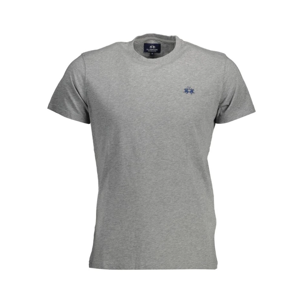 La Martina Men's Gray Cotton Crew Neck T-Shirt - T-Shirts - M - Tops